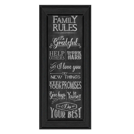 Family Rules 1 Black Framed Print Wall Art - Homeroots