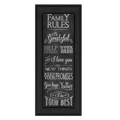 Family Rules 1 Black Framed Print Wall Art - Homeroots