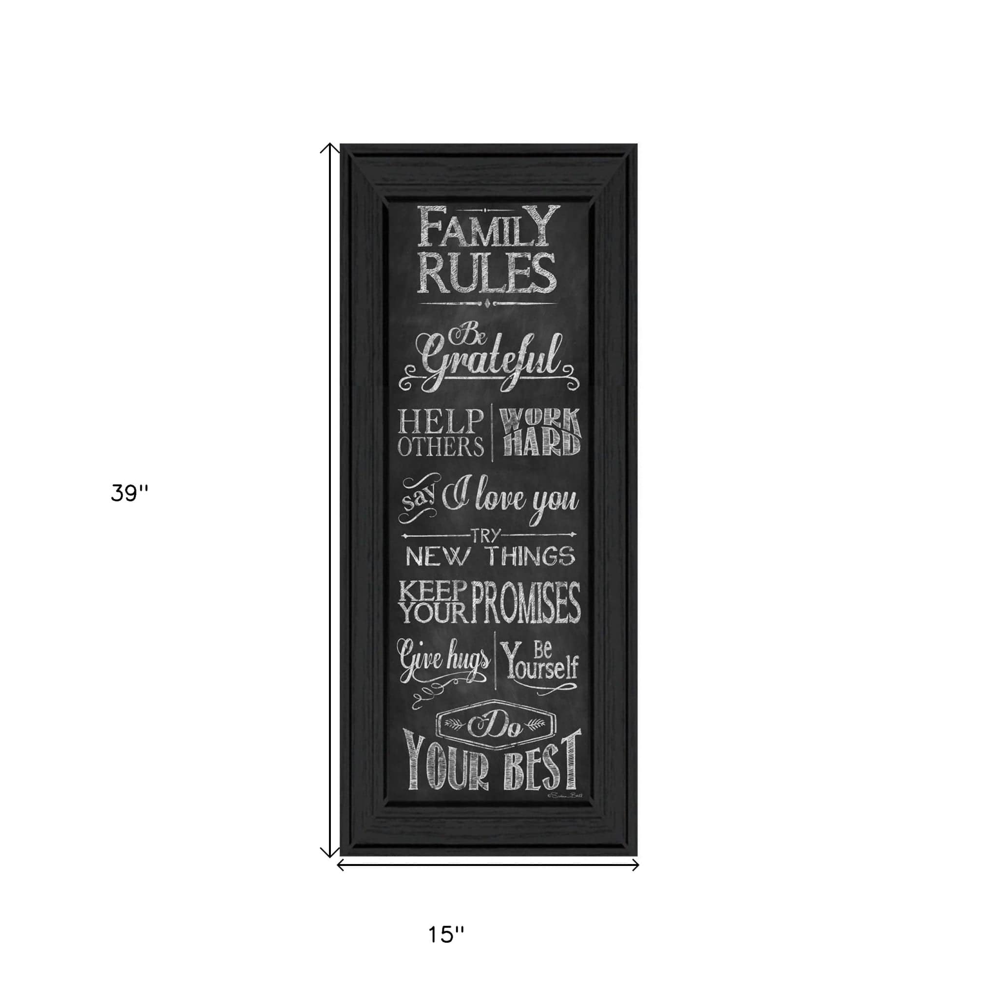Family Rules 1 Black Framed Print Wall Art - Homeroots