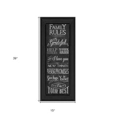 Family Rules 1 Black Framed Print Wall Art - Homeroots