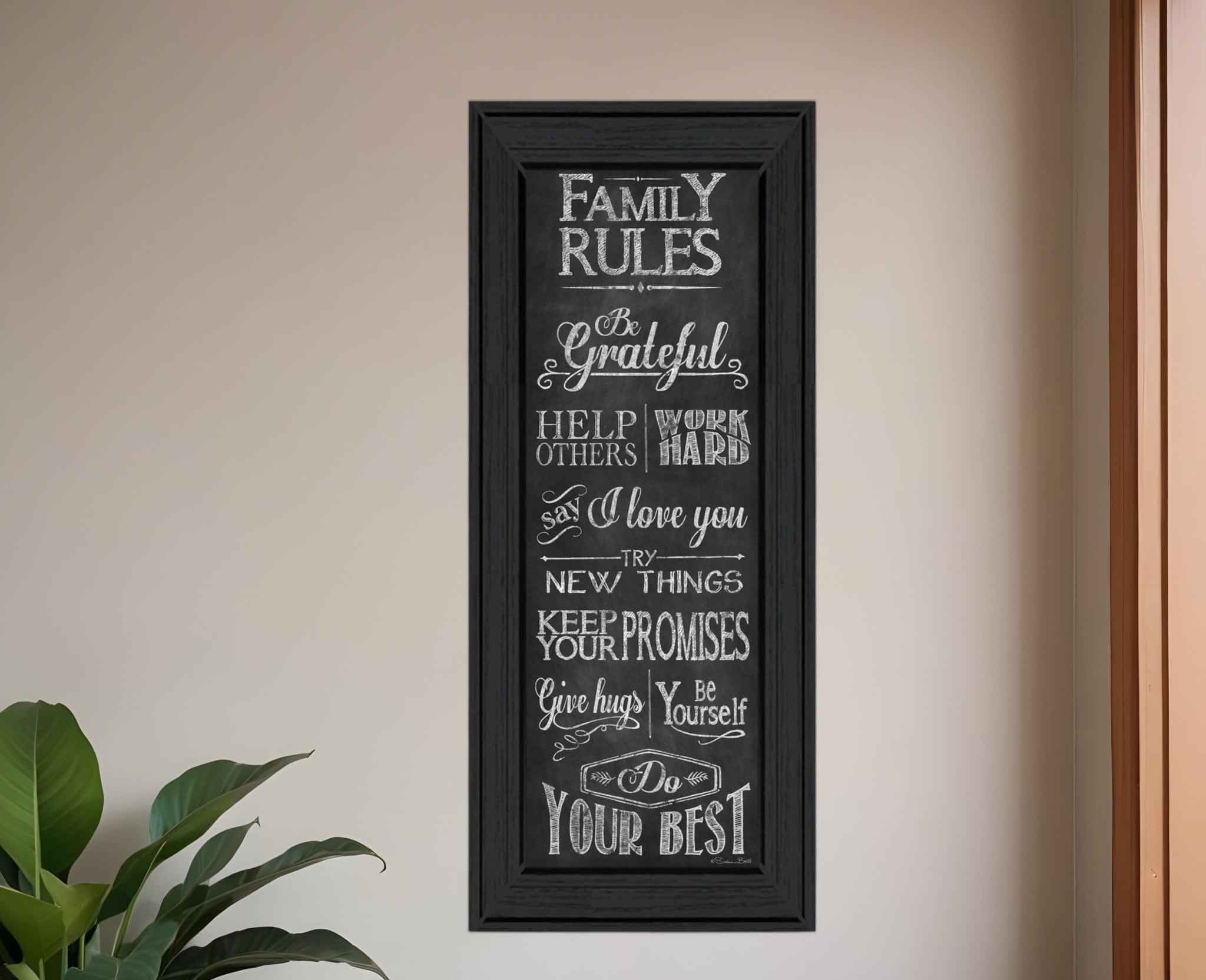 Family Rules 1 Black Framed Print Wall Art - Homeroots