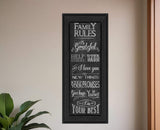 Family Rules 1 Black Framed Print Wall Art - Homeroots - Flyclothing LLC