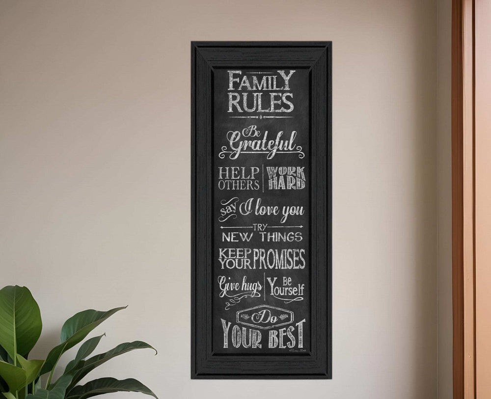 Family Rules 1 Black Framed Print Wall Art - Homeroots - Flyclothing LLC