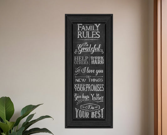 Family Rules 1 Black Framed Print Wall Art - Homeroots