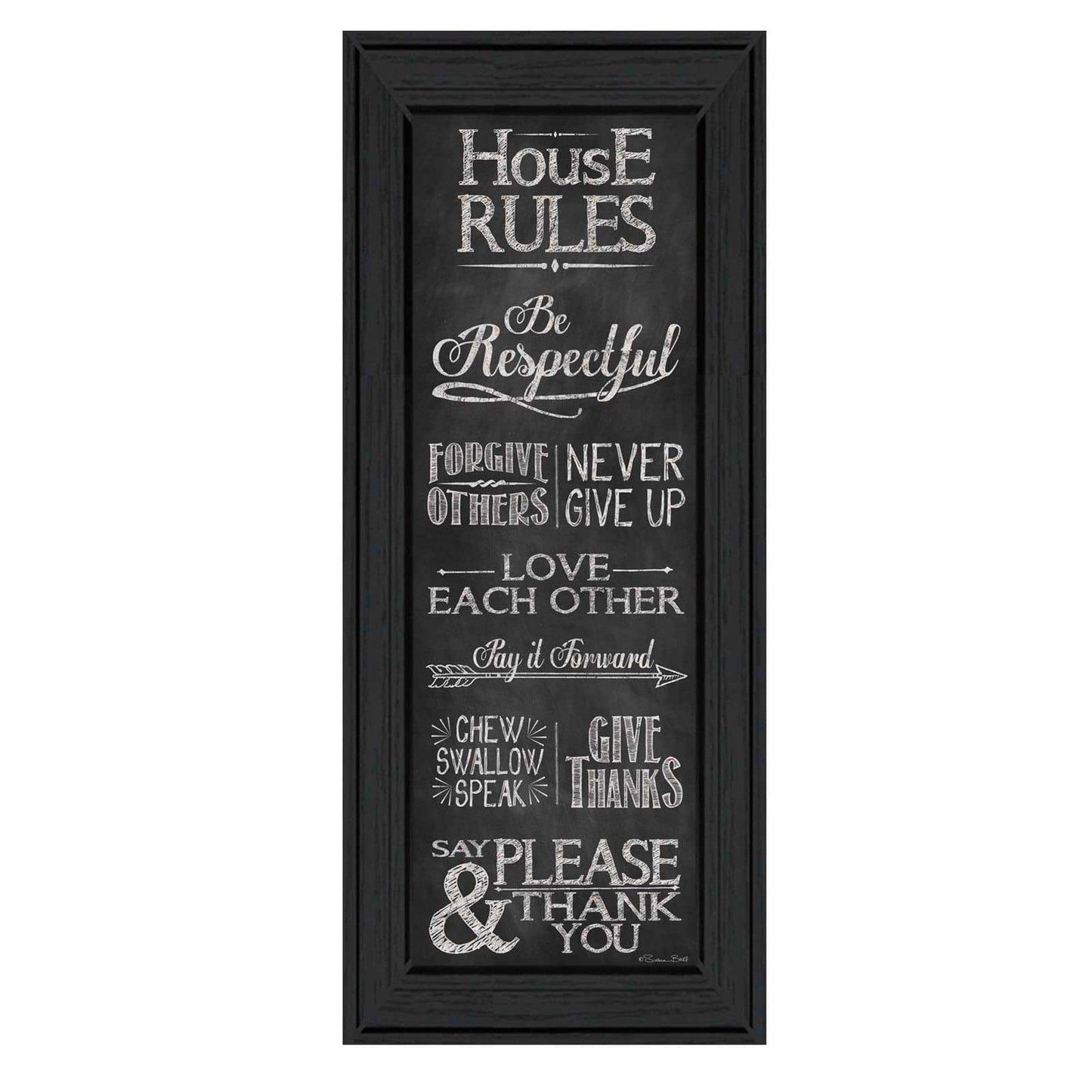 House Rules Black Framed Print Wall Art - Homeroots - Flyclothing LLC