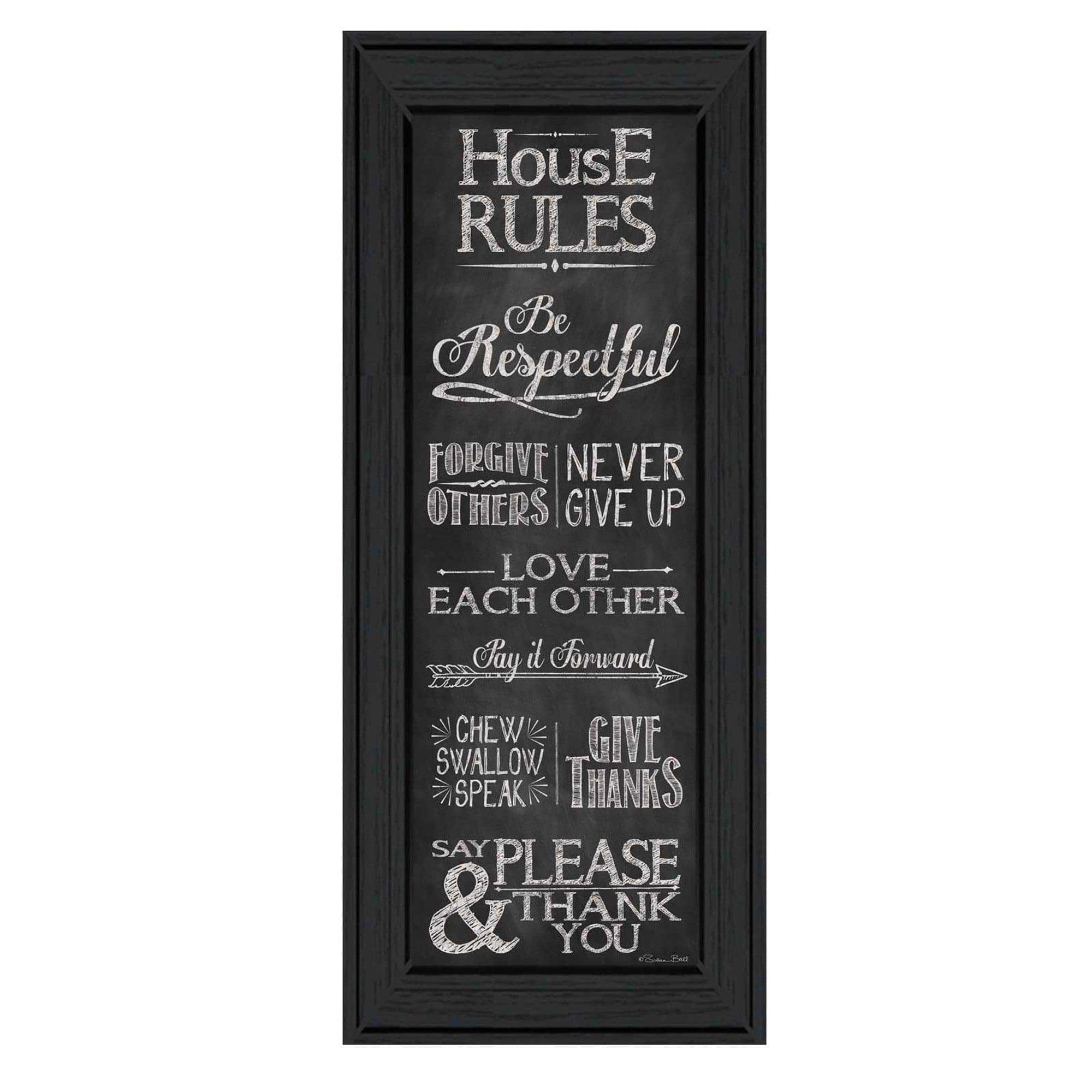 House Rules Black Framed Print Wall Art - Homeroots - Flyclothing LLC