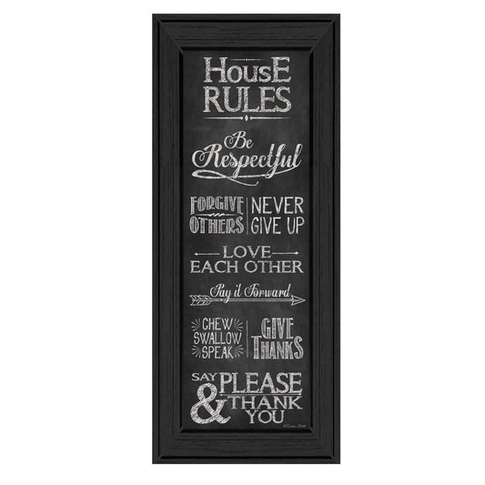 House Rules Black Framed Print Wall Art - Homeroots