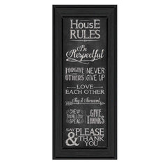 House Rules Black Framed Print Wall Art - Homeroots