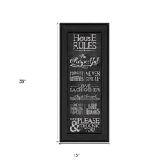 House Rules Black Framed Print Wall Art - Homeroots