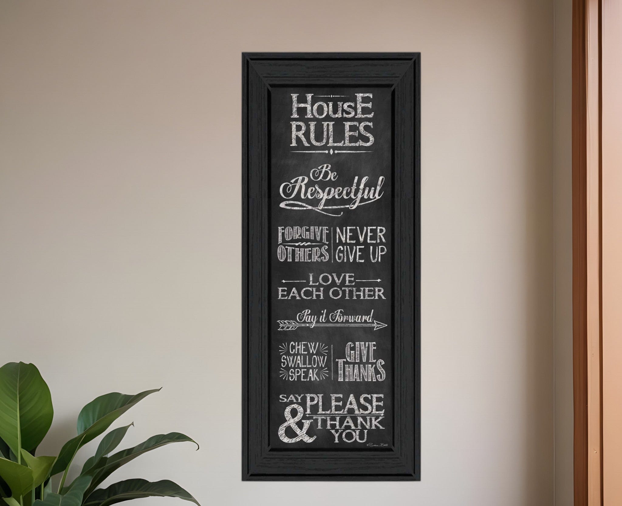 House Rules Black Framed Print Wall Art - Homeroots