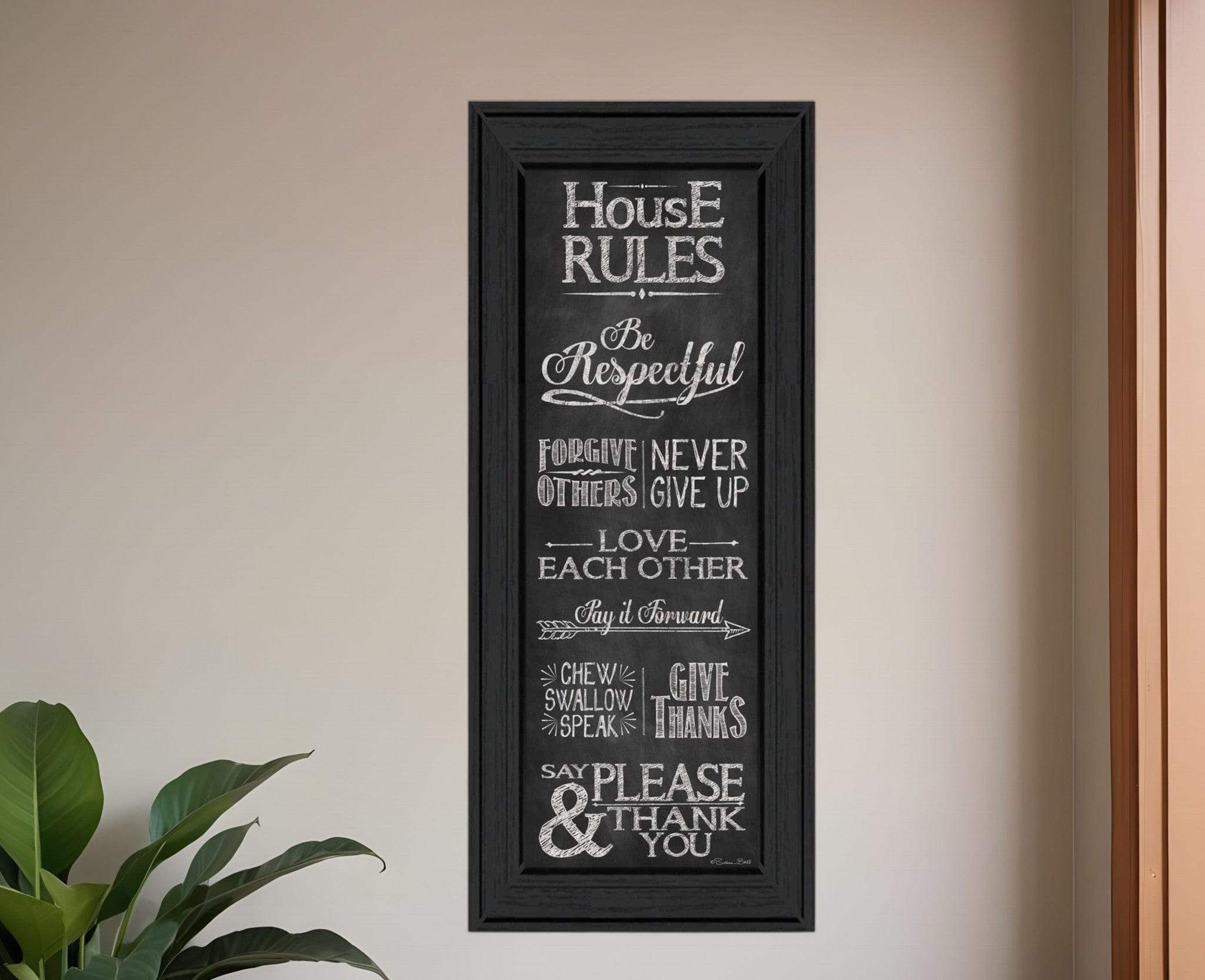House Rules Black Framed Print Wall Art - Homeroots - Flyclothing LLC