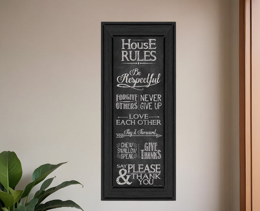 House Rules Black Framed Print Wall Art - Homeroots