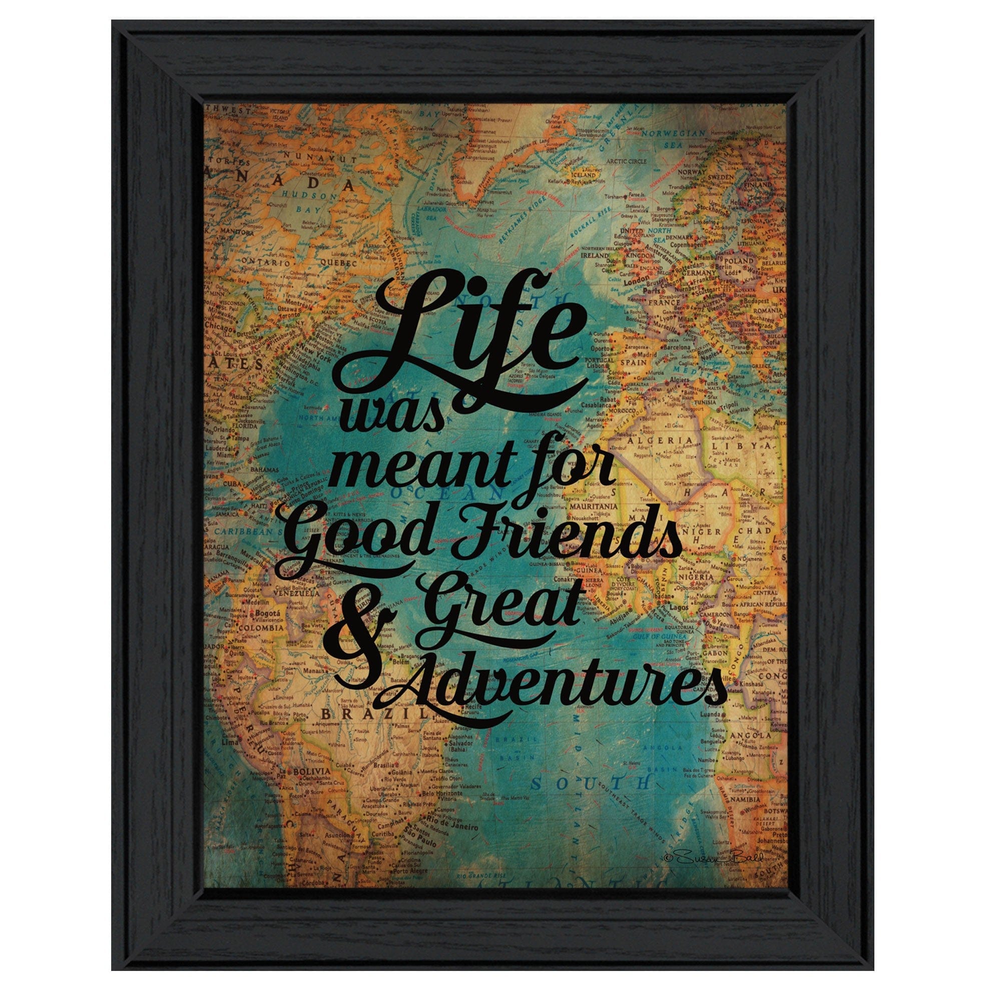 Good Friends 1 Black Framed Print Wall Art - Homeroots