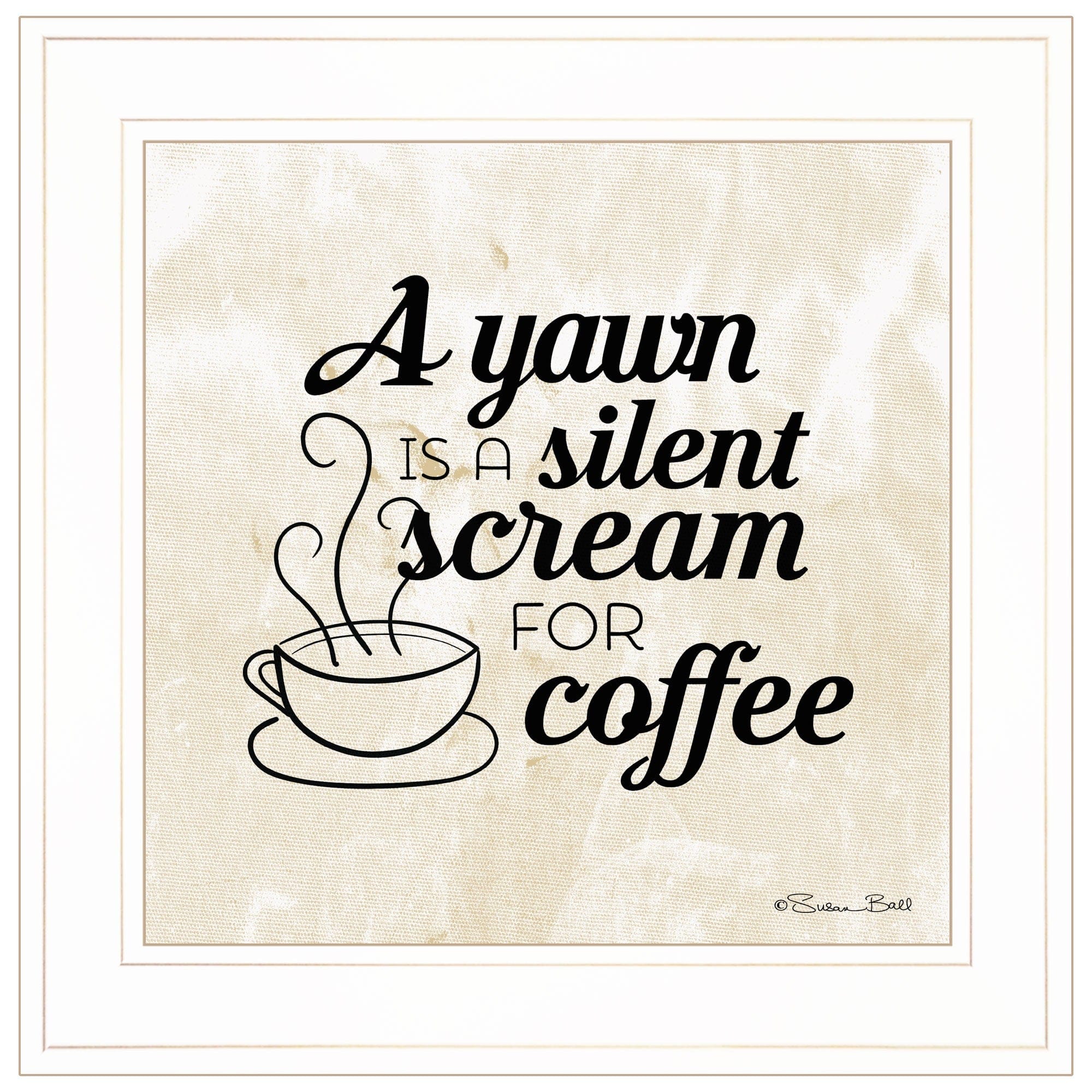 A Silent Scream for Coffee 1 White Framed Print Wall Art - Homeroots