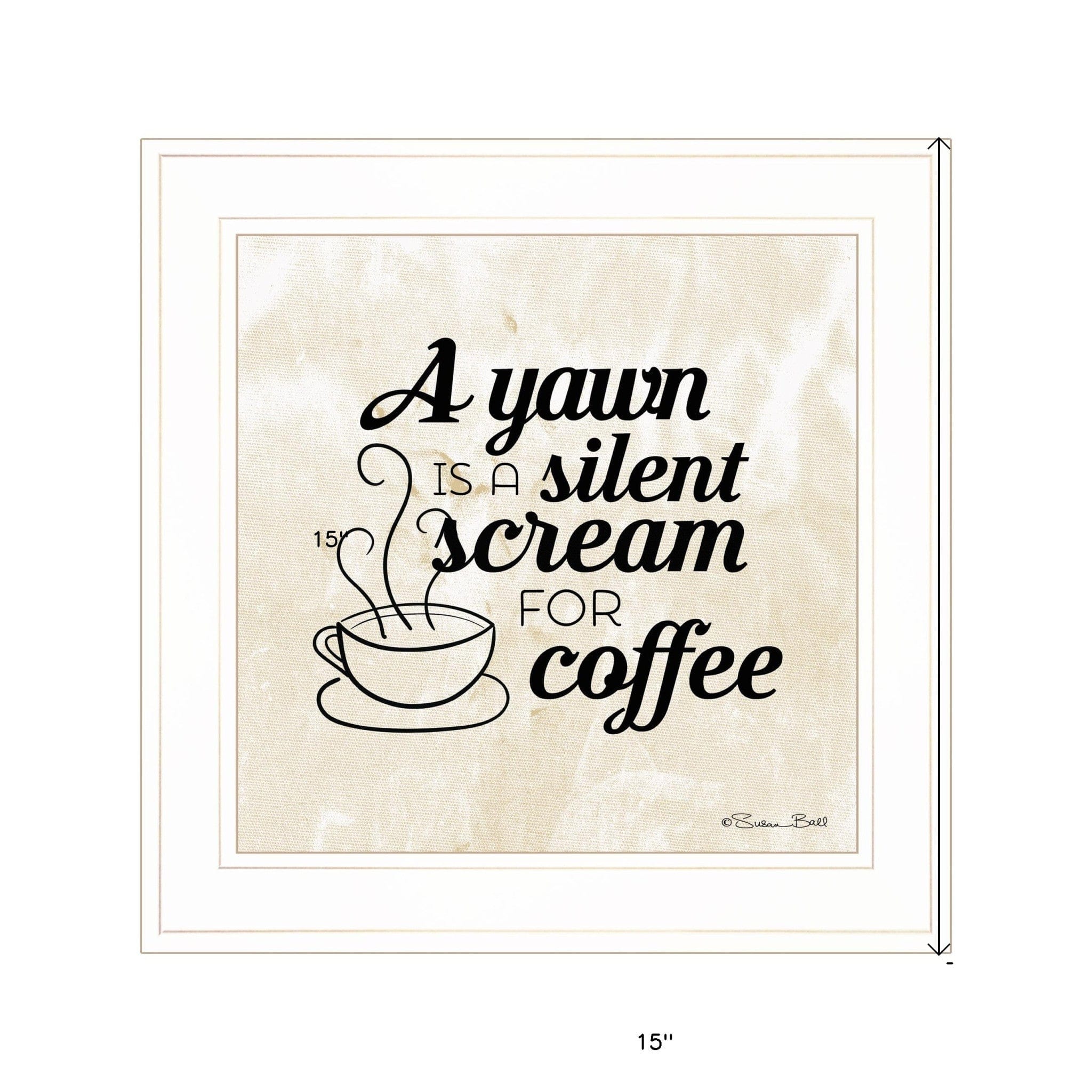 A Silent Scream for Coffee 1 White Framed Print Wall Art - Homeroots