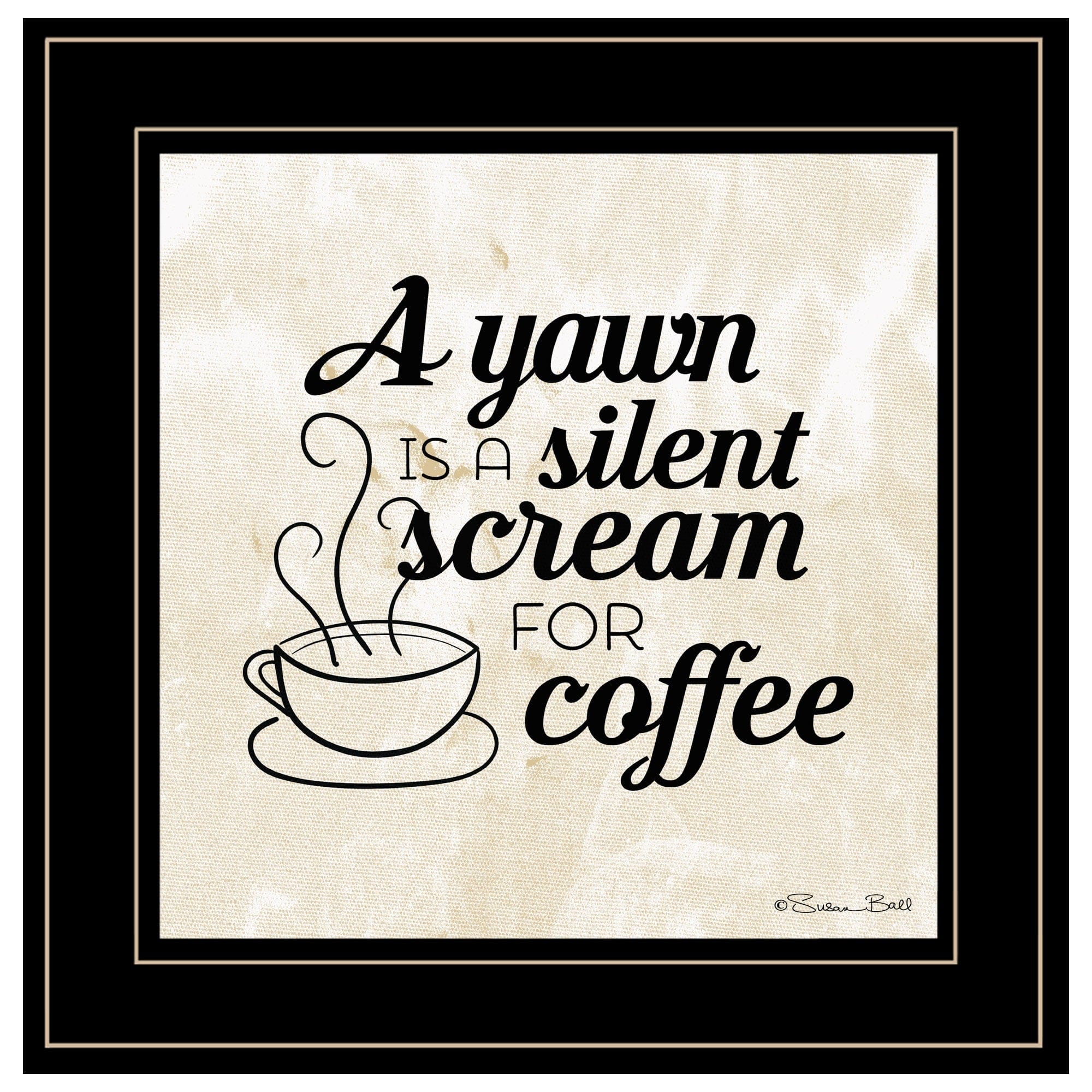 A Silent Scream for Coffee 2 Black Framed Print Wall Art - Homeroots