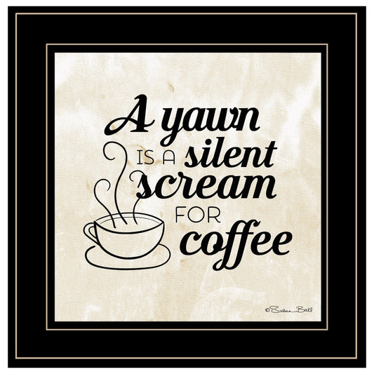 A Silent Scream for Coffee 2 Black Framed Print Wall Art - Homeroots