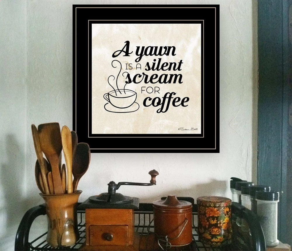 A Silent Scream for Coffee 2 Black Framed Print Wall Art - Homeroots - Flyclothing LLC