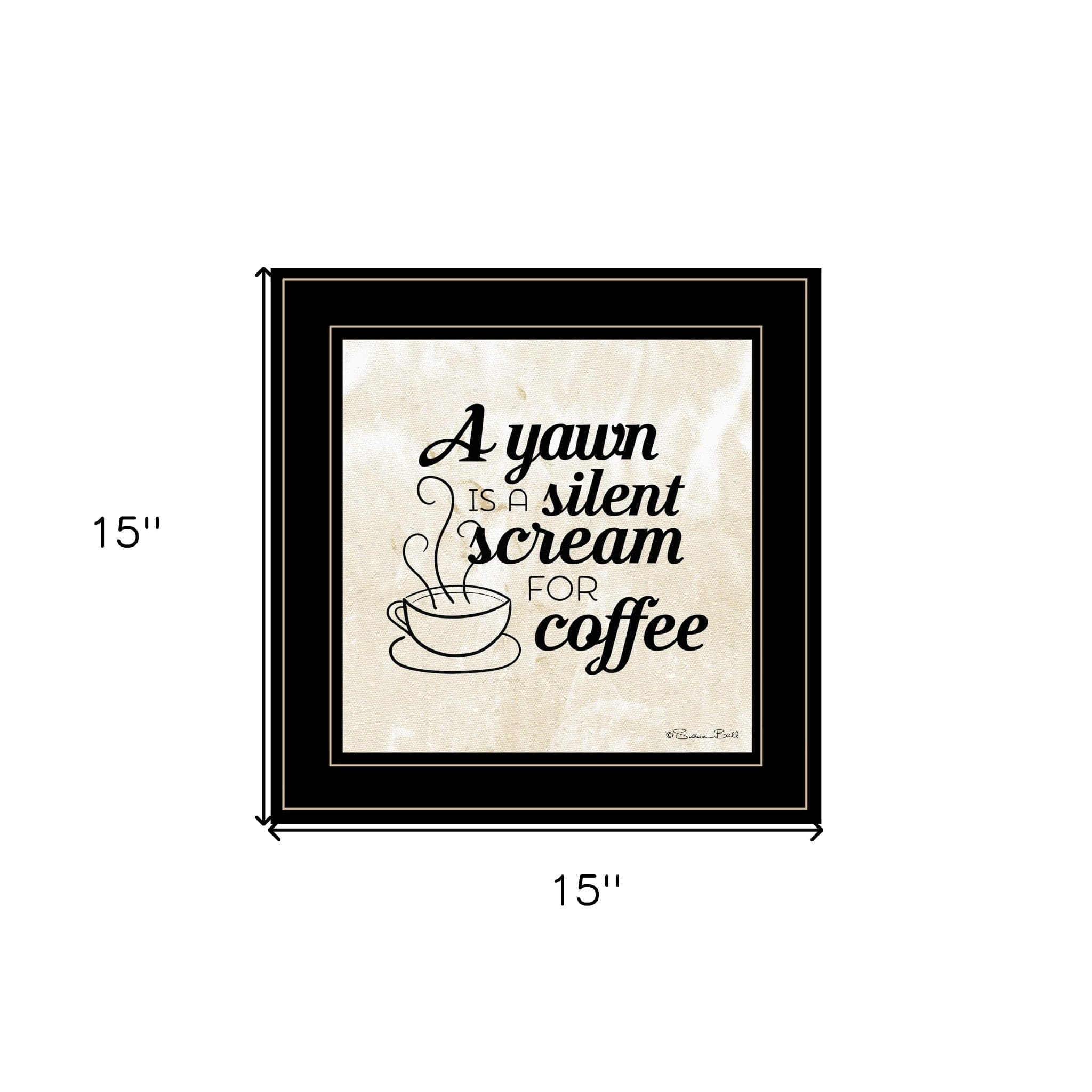 A Silent Scream for Coffee 2 Black Framed Print Wall Art - Homeroots
