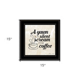 A Silent Scream for Coffee 2 Black Framed Print Wall Art - Homeroots - Flyclothing LLC