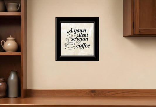 A Silent Scream for Coffee 2 Black Framed Print Wall Art - Homeroots