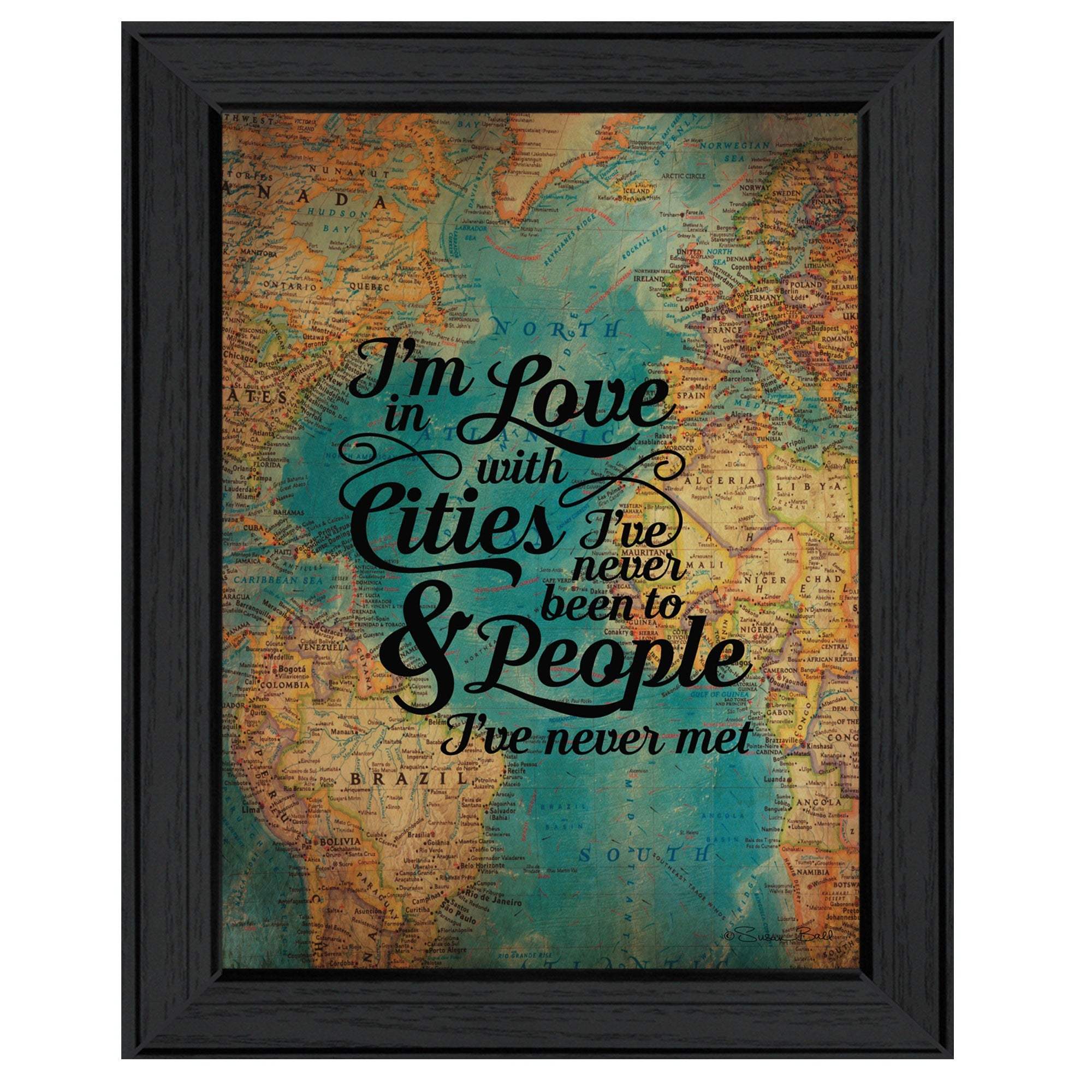 Cities and People Black Framed Print Wall Art - Homeroots - Flyclothing LLC