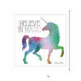 Believe in Magic Unicorn White Framed Print Wall Art - Homeroots - Flyclothing LLC