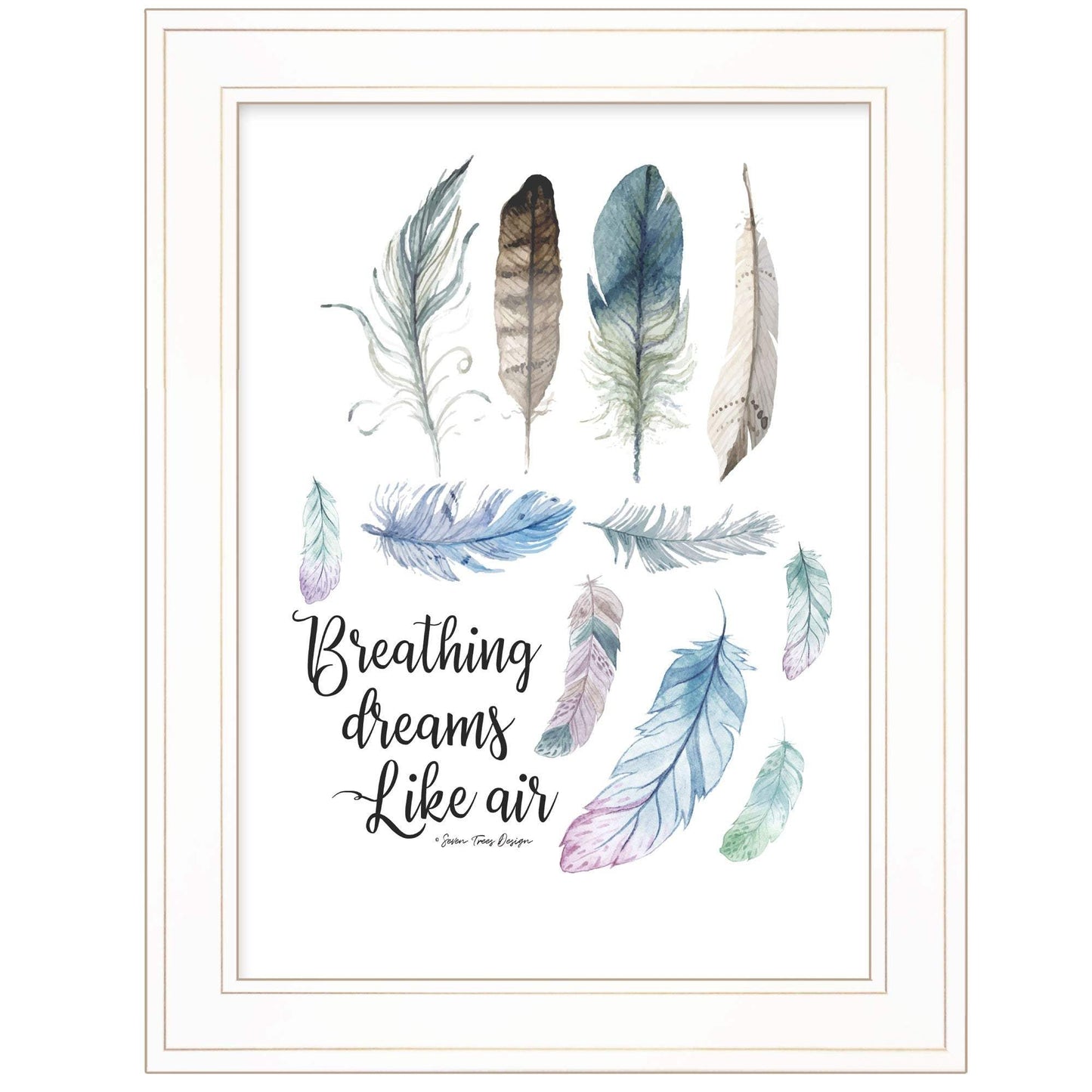 Breathing Dreams Like Air 1 White Framed Print Wall Art - Homeroots - Flyclothing LLC