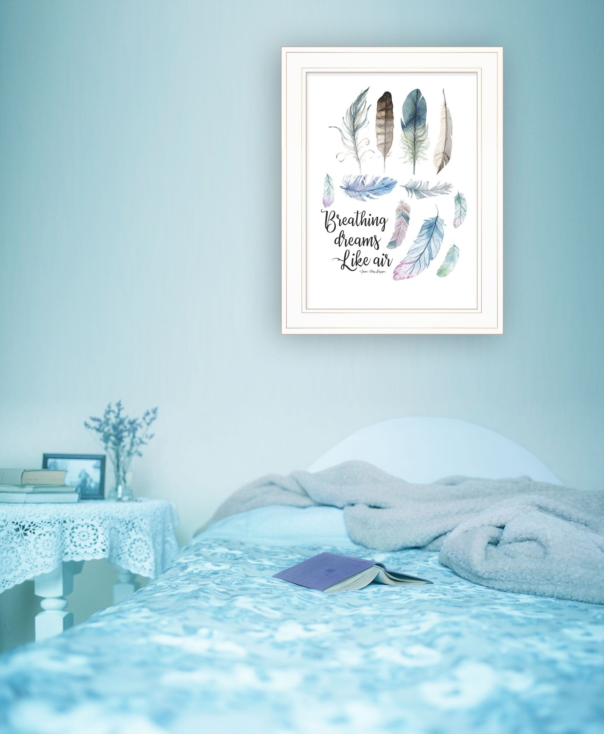 Breathing Dreams Like Air 1 White Framed Print Wall Art - Homeroots