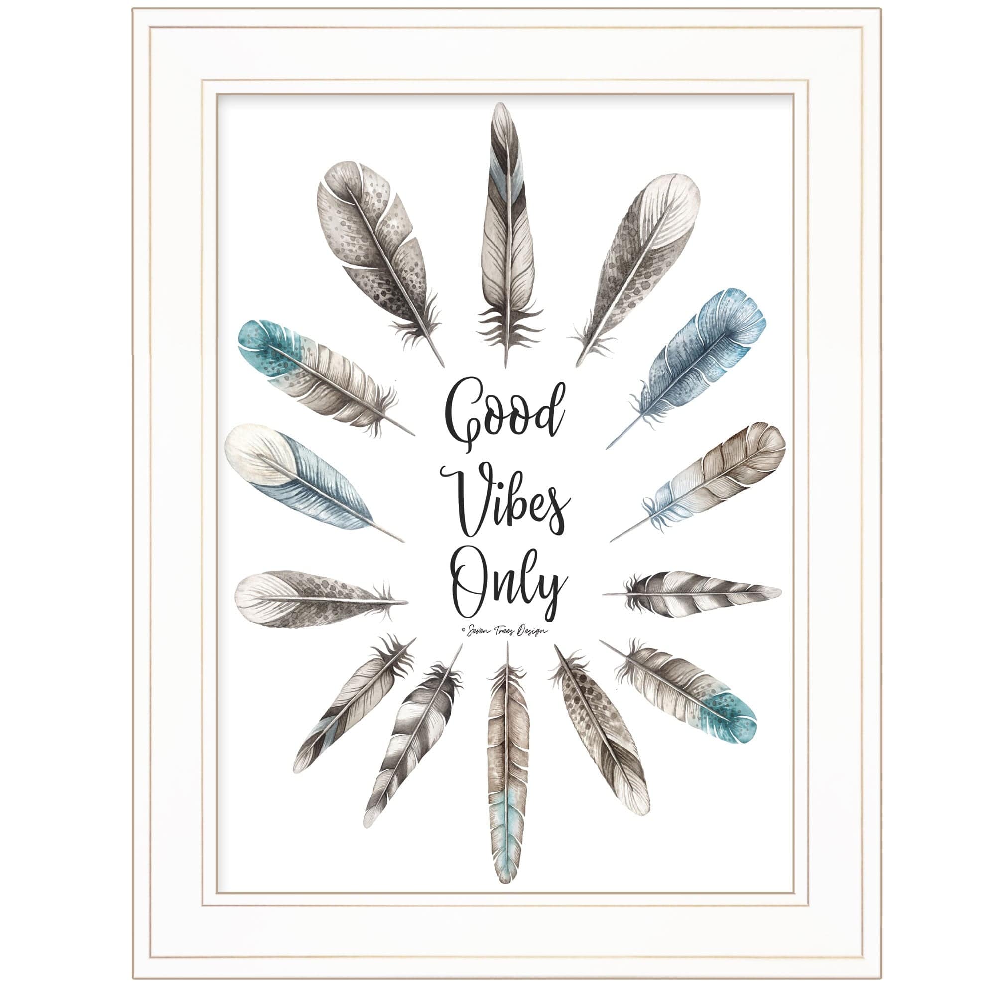 Good Vibes Only 1 White Framed Print Wall Art - Homeroots