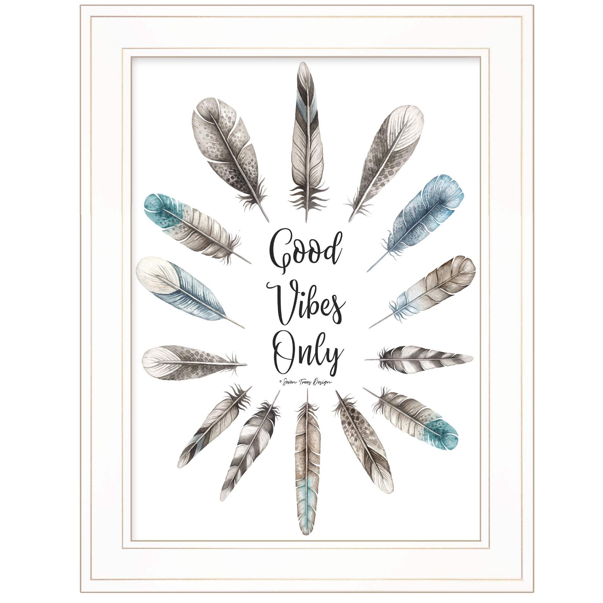 Good Vibes Only 1 White Framed Print Wall Art - Homeroots - Flyclothing LLC