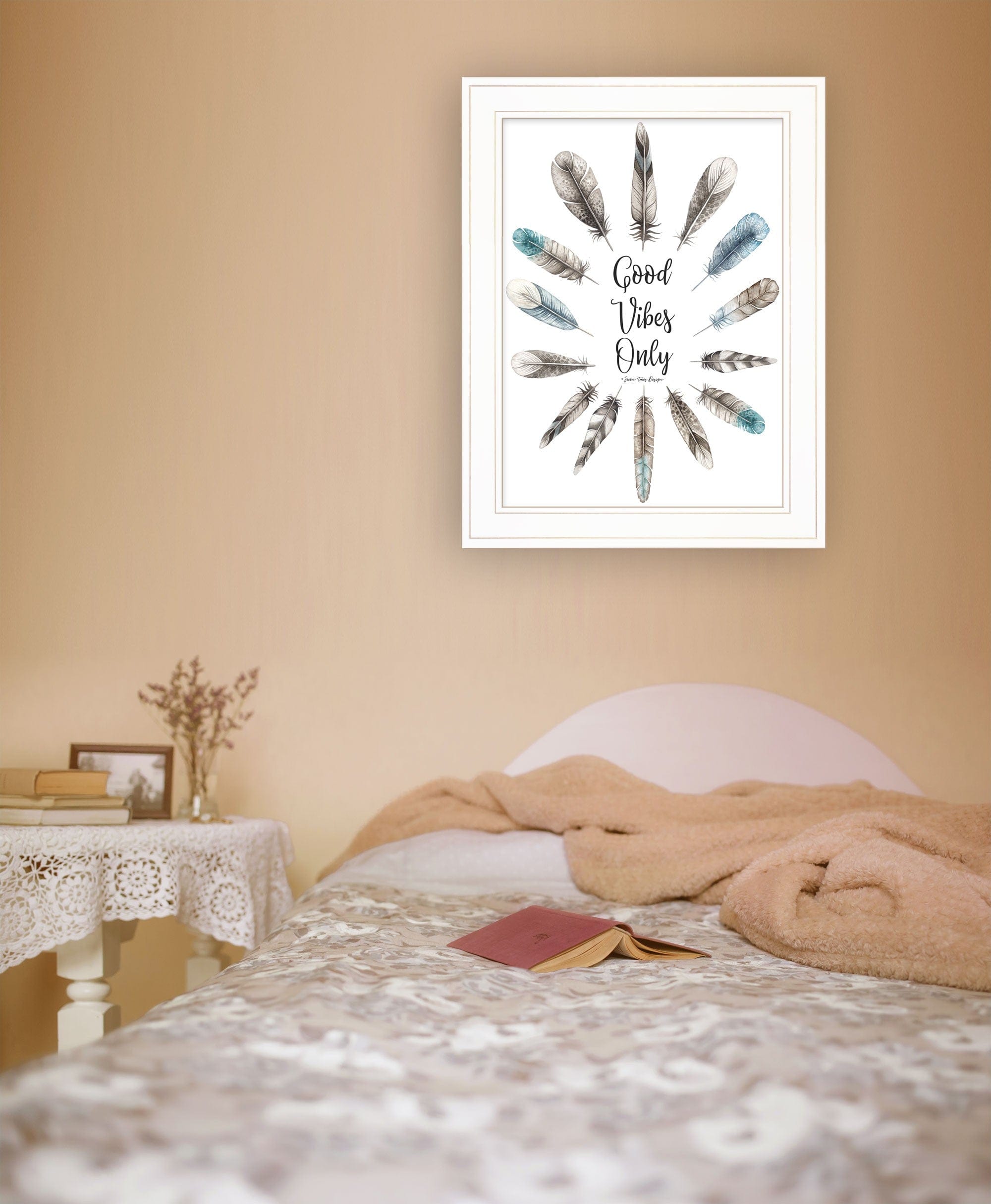 Good Vibes Only 1 White Framed Print Wall Art - Homeroots