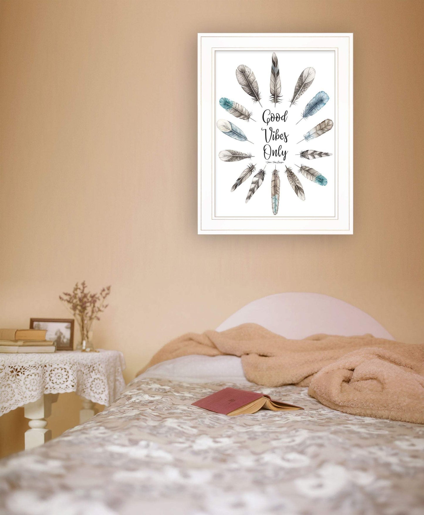 Good Vibes Only 1 White Framed Print Wall Art - Homeroots - Flyclothing LLC
