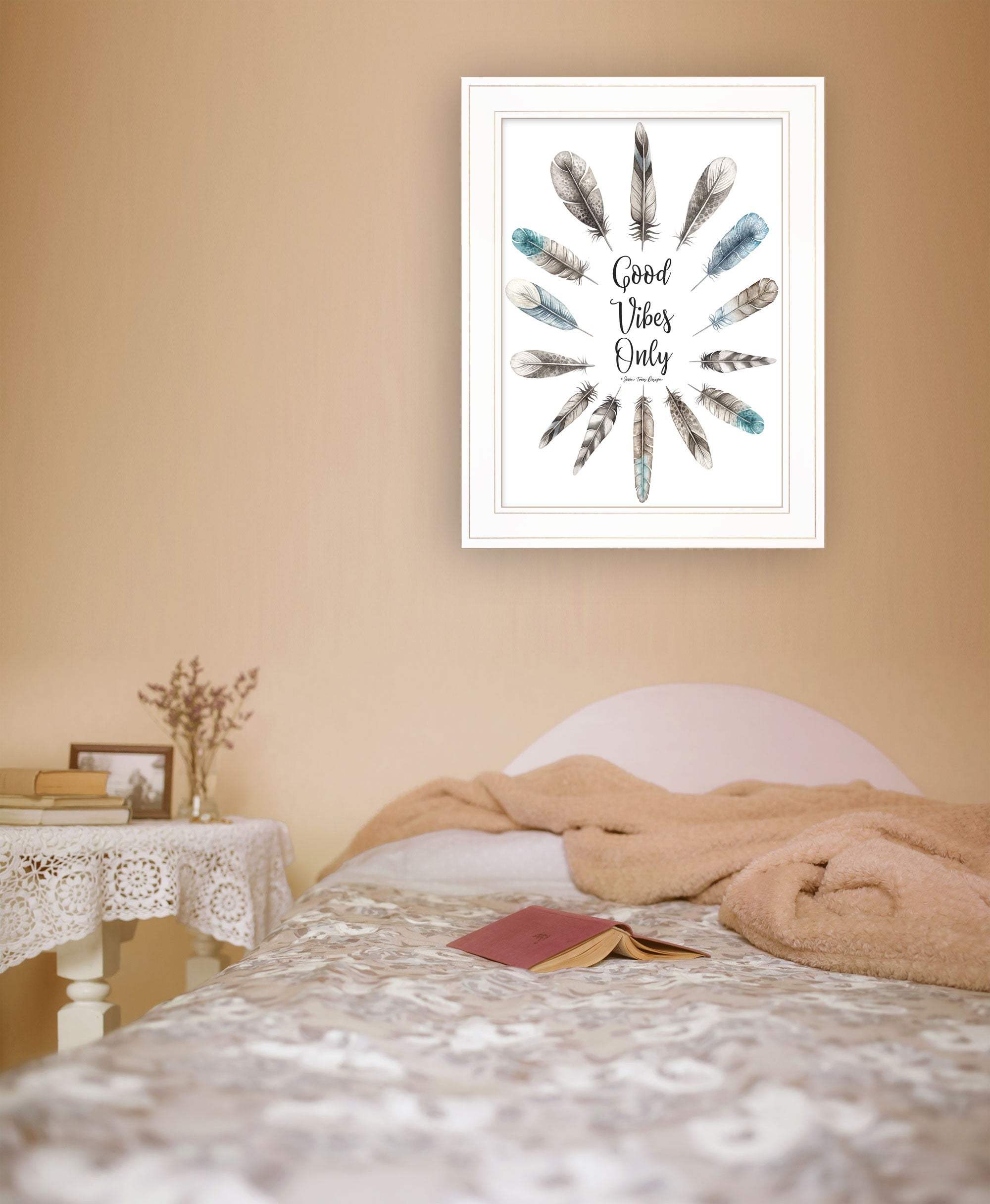 Good Vibes Only 1 White Framed Print Wall Art - Homeroots - Flyclothing LLC