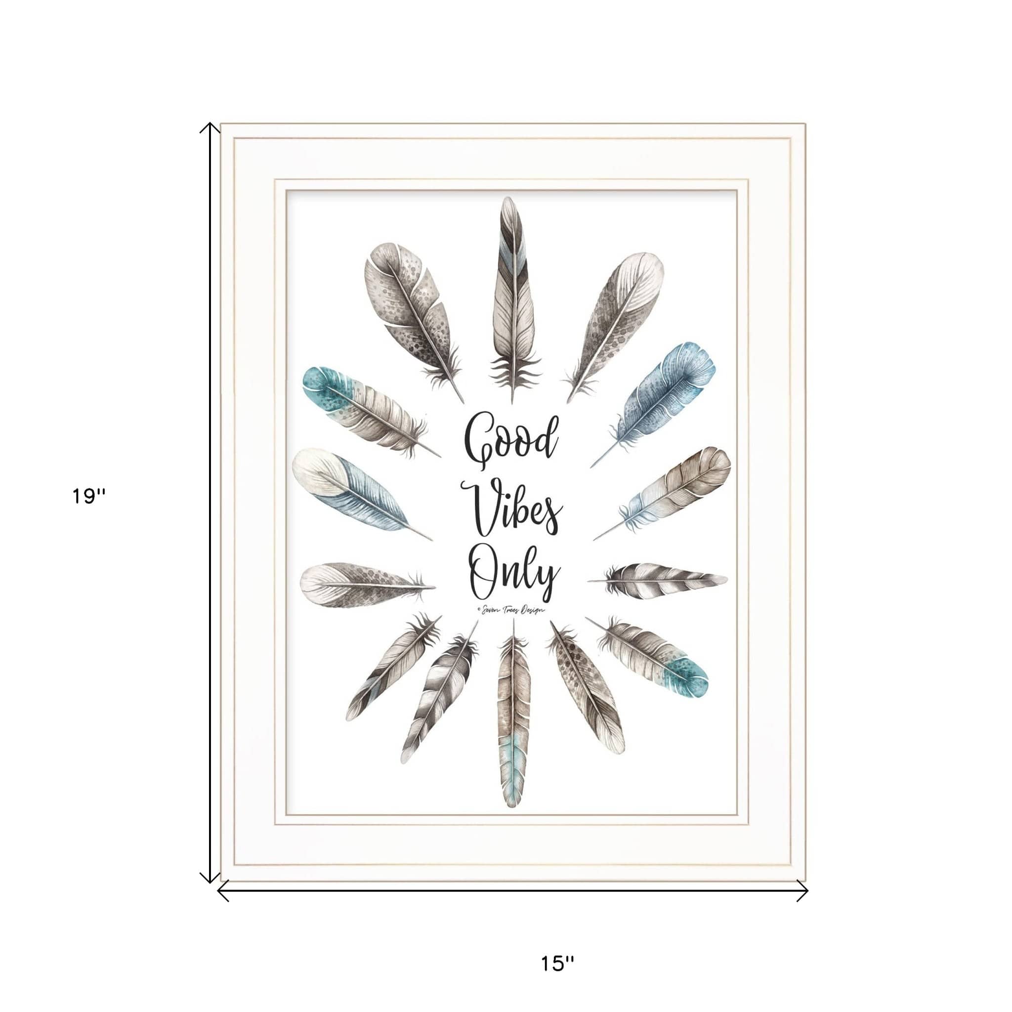 Good Vibes Only 1 White Framed Print Wall Art - Homeroots