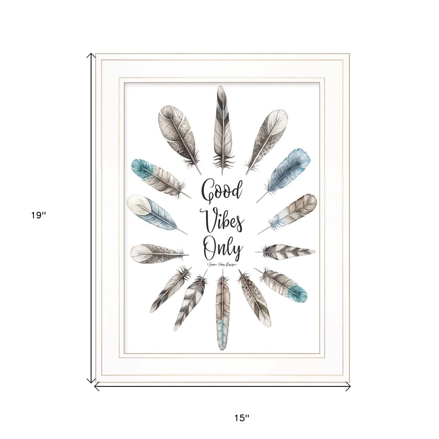 Good Vibes Only 1 White Framed Print Wall Art - Homeroots - Flyclothing LLC