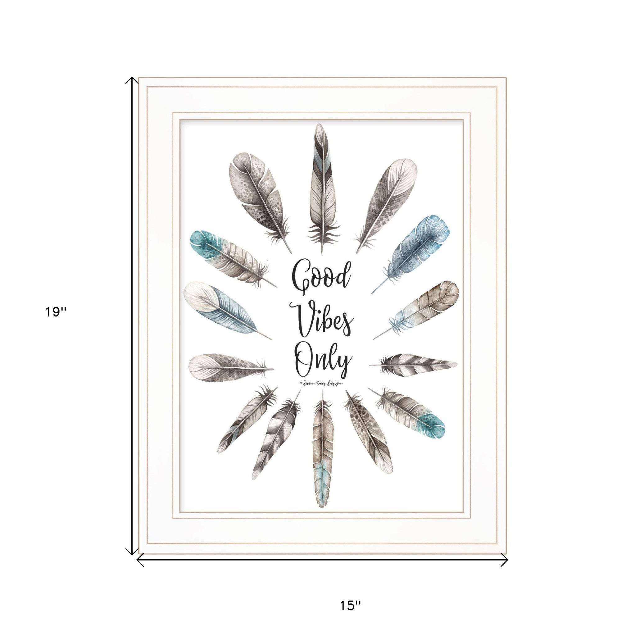Good Vibes Only 1 White Framed Print Wall Art - Homeroots - Flyclothing LLC