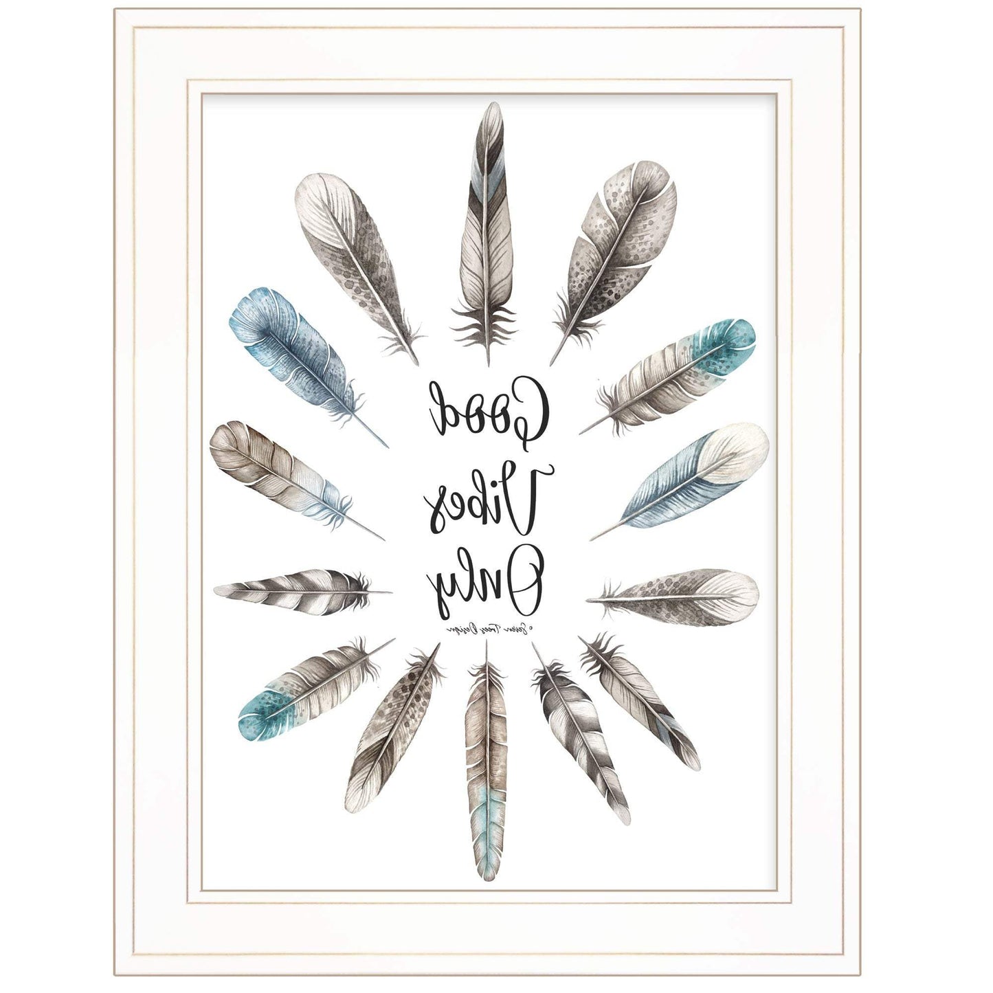 Good Vibes Only 1 White Framed Print Wall Art - Homeroots - Flyclothing LLC