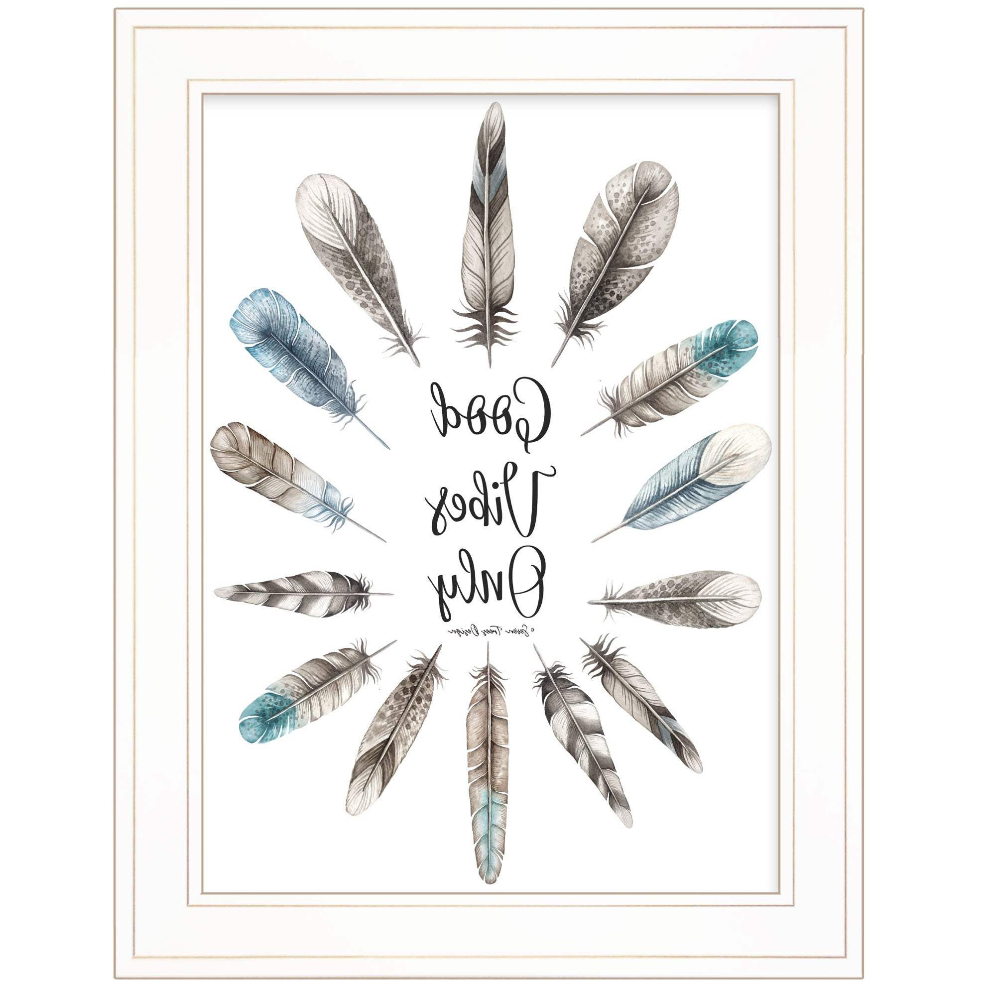 Good Vibes Only 1 White Framed Print Wall Art - Homeroots - Flyclothing LLC