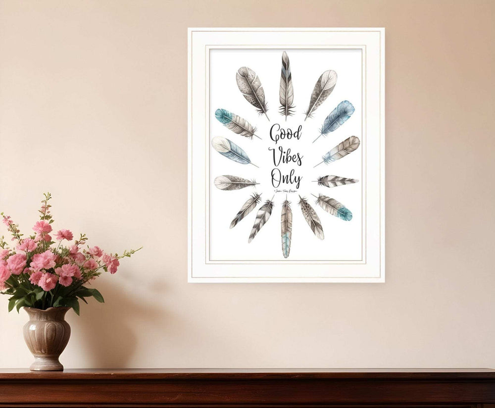 Good Vibes Only 1 White Framed Print Wall Art - Homeroots - Flyclothing LLC