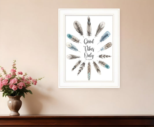 Good Vibes Only 1 White Framed Print Wall Art - Homeroots