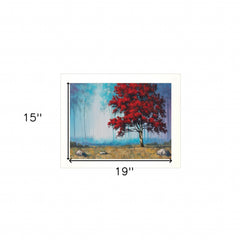 Red Tree 3 White Framed Print Wall Art - Homeroots