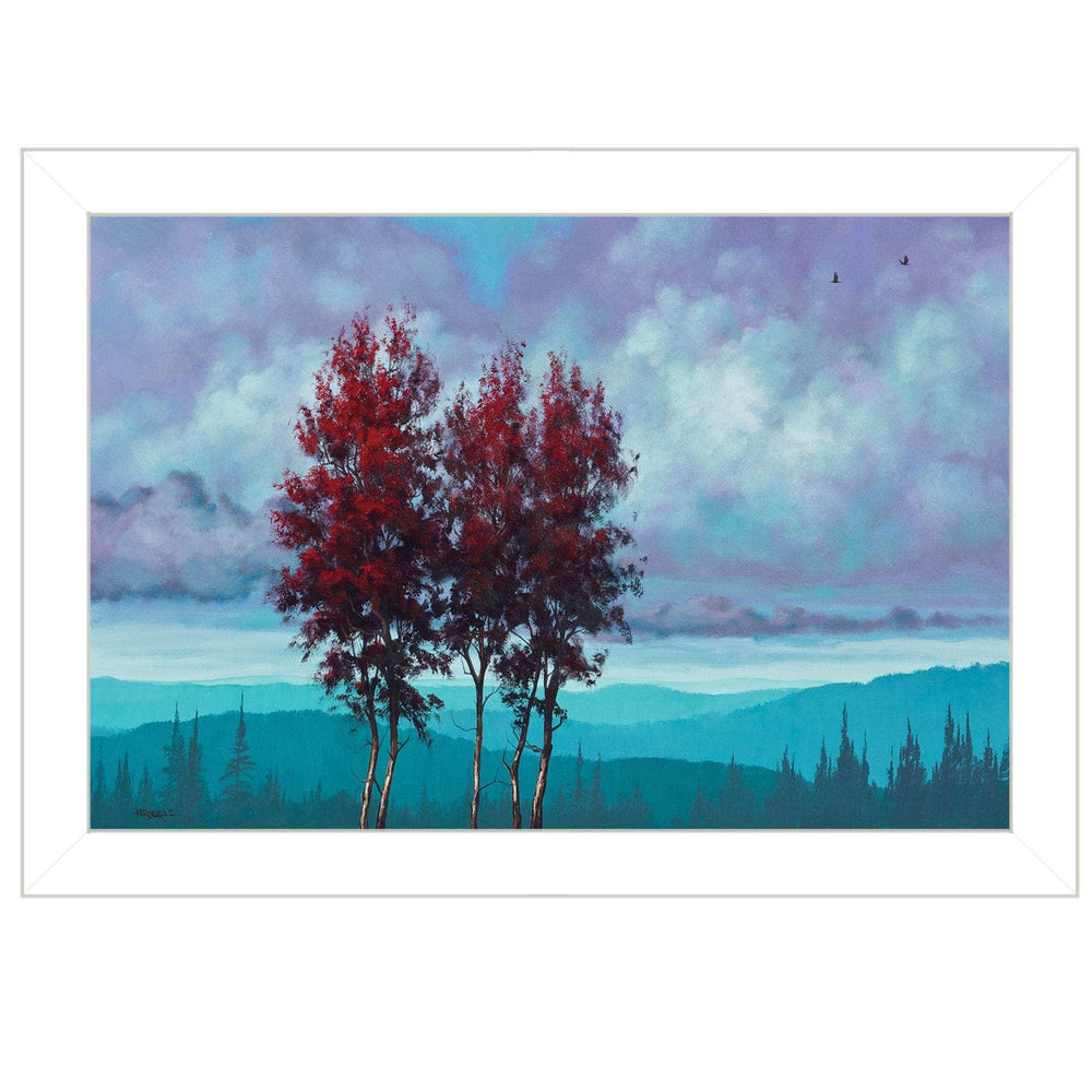Two Red Trees 1 White Framed Print Wall Art - Homeroots - Flyclothing LLC