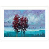 Two Red Trees 1 White Framed Print Wall Art - Homeroots