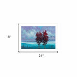 Two Red Trees 1 White Framed Print Wall Art - Homeroots - Flyclothing LLC