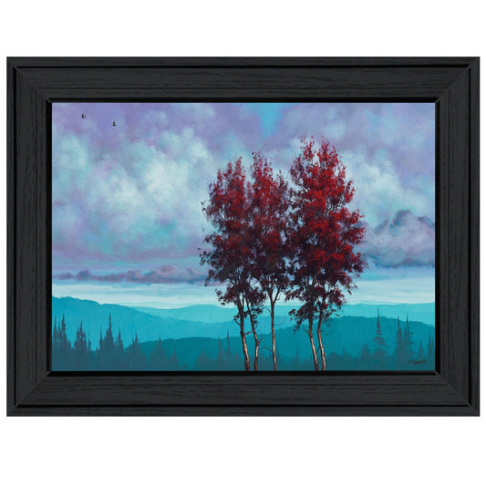 Two Red Trees 2 Black Framed Print Wall Art - Homeroots