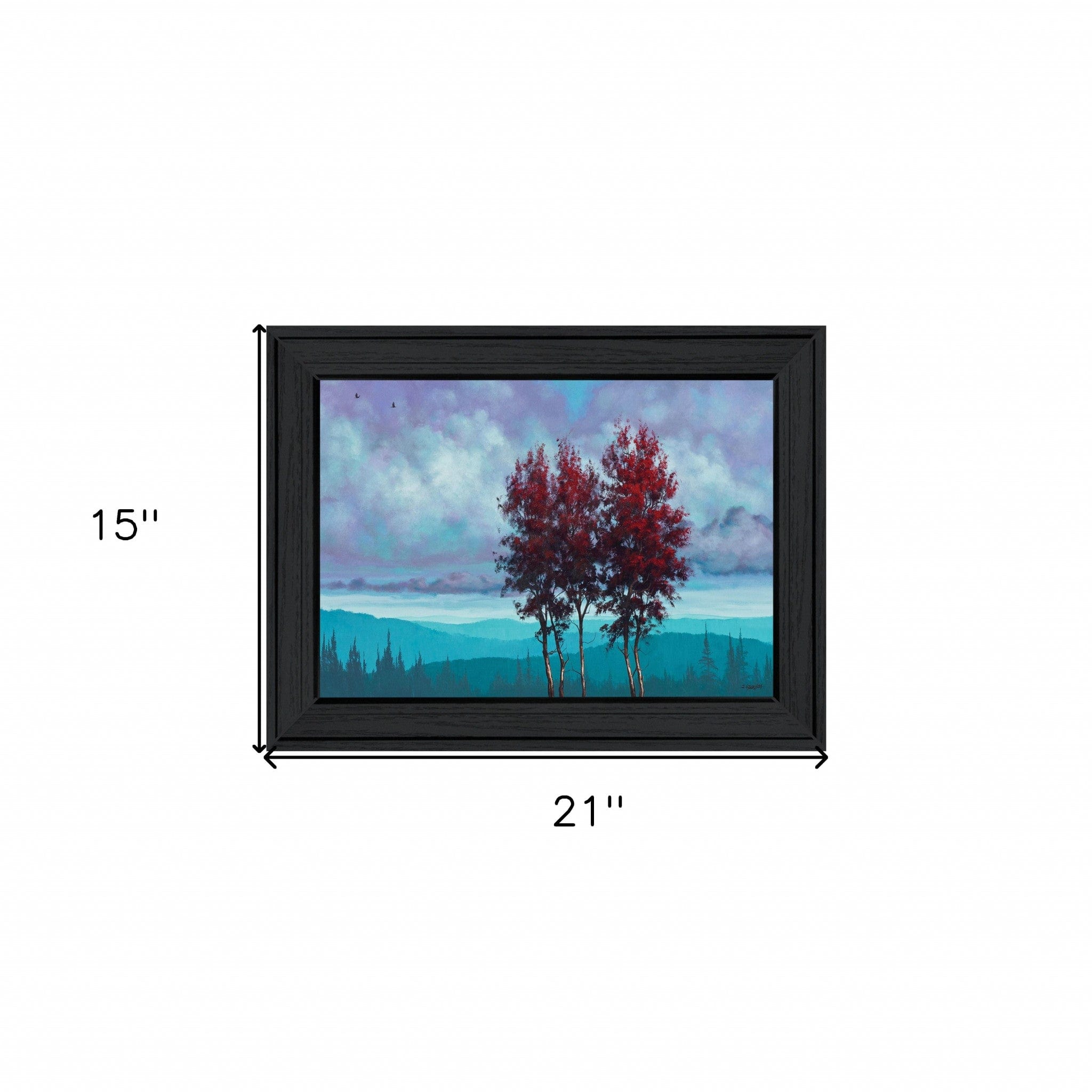 Two Red Trees 2 Black Framed Print Wall Art - Homeroots