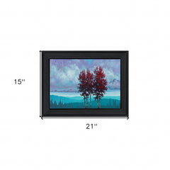 Two Red Trees 2 Black Framed Print Wall Art - Homeroots