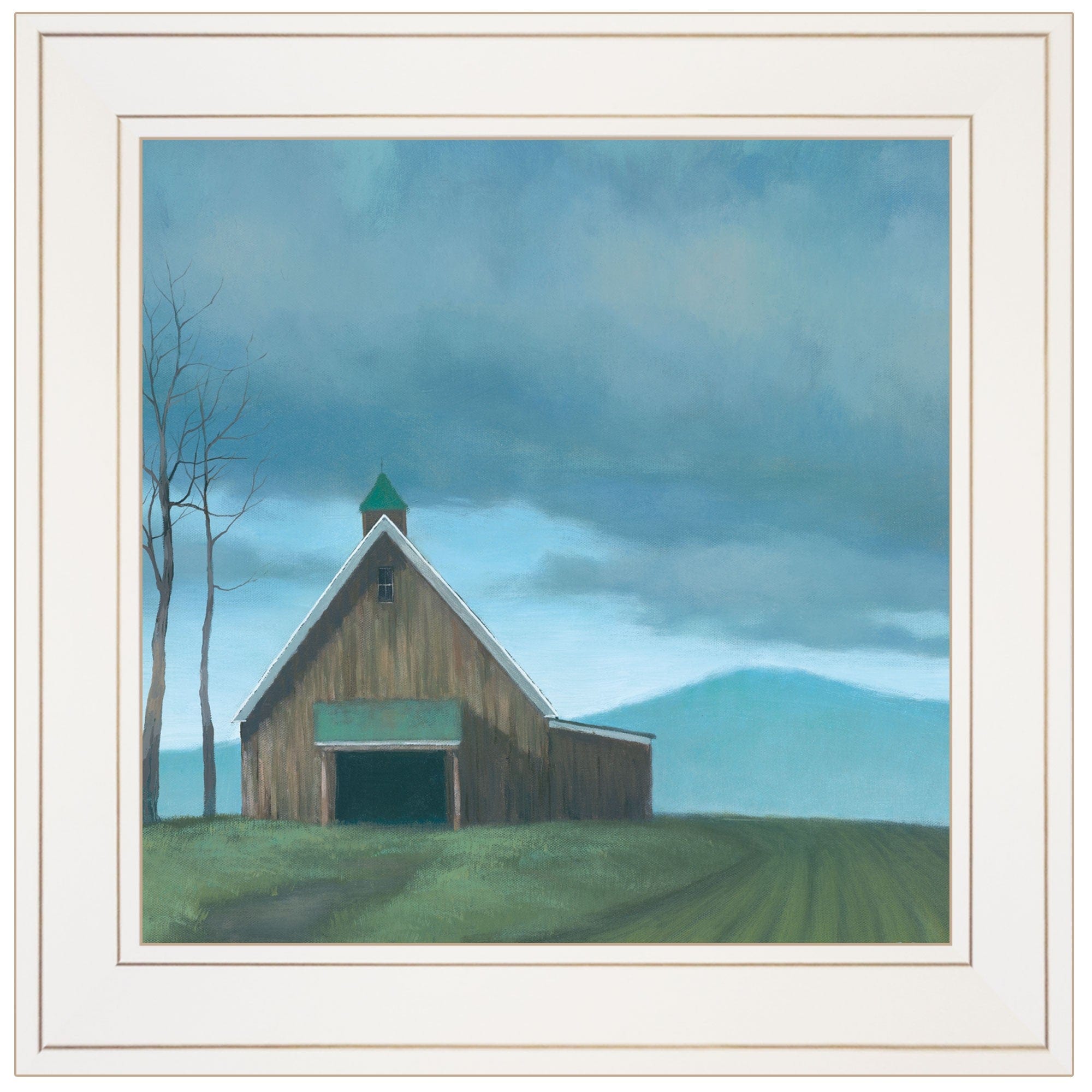 Lonesome Barn 1 White Framed Print Wall Art - Homeroots