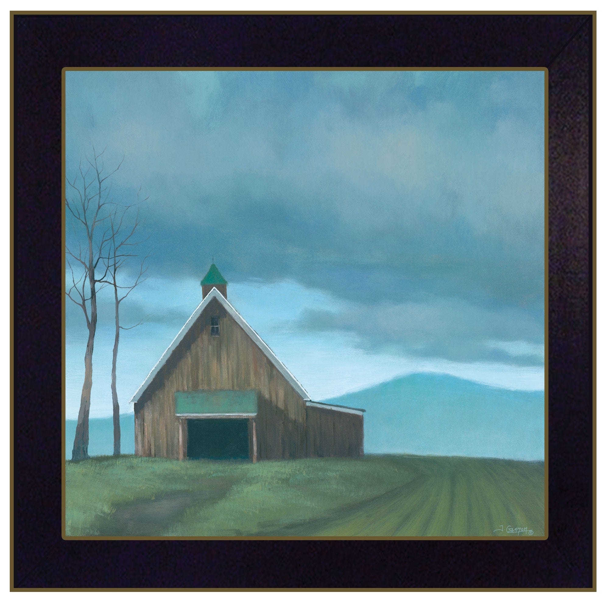 Lonesome Barn 2 Black Framed Print Wall Art - Homeroots